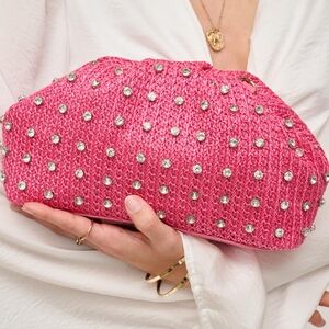 Urban Expressions Mika Clutch Pink Embellished Women's Bag
